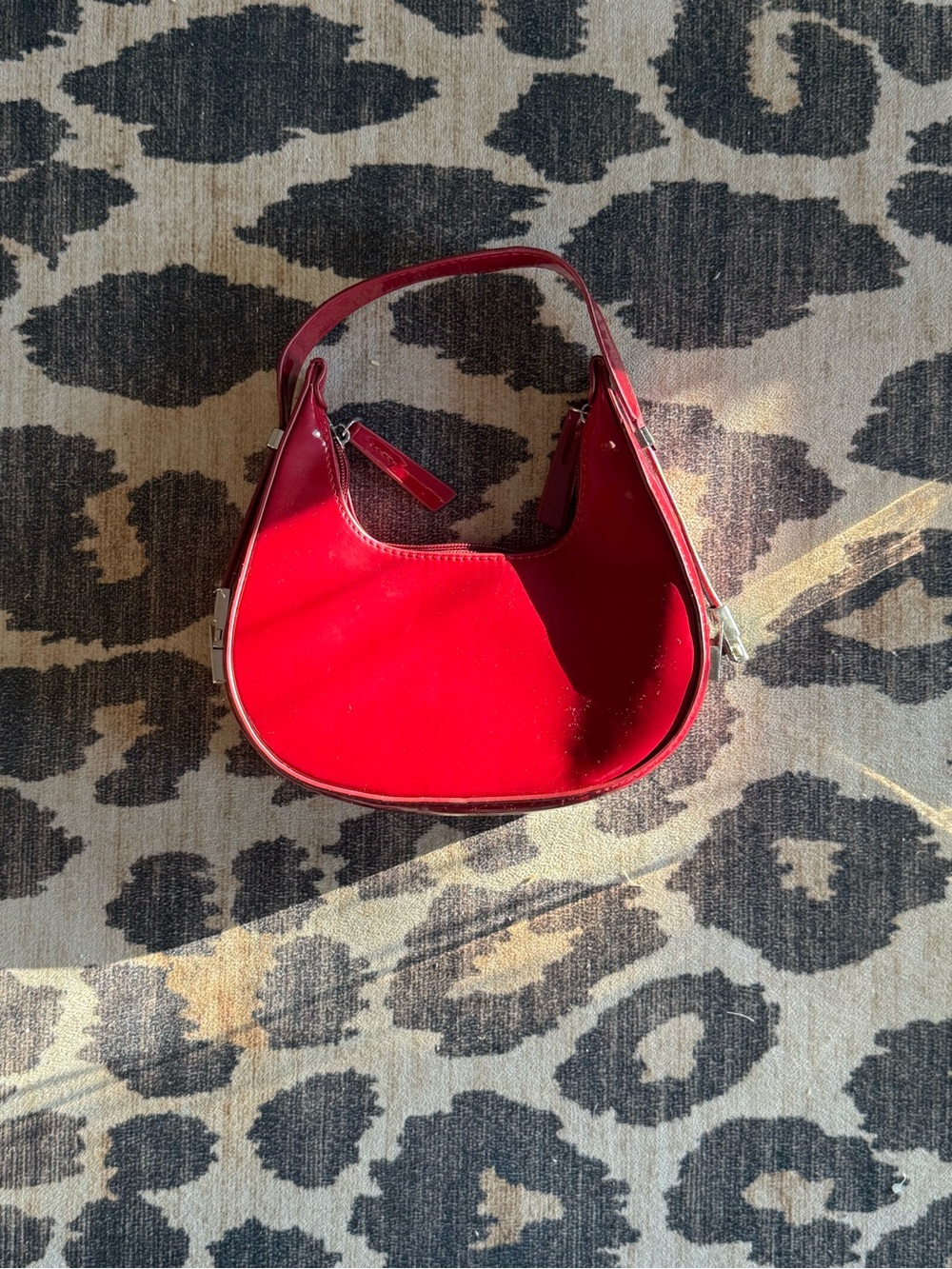 Red Women's Shoulder Bag - Adjustable Strap